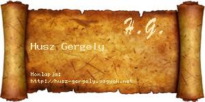 Husz Gergely névjegykártya